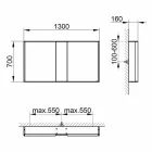 Specchio da Parete con 3 Ante Moderno in Alluminio Verniciato Argento - Demon Viadurini