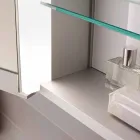 Specchio da Parete con 3 Ante Moderno in Alluminio Verniciato Argento - Demon Viadurini