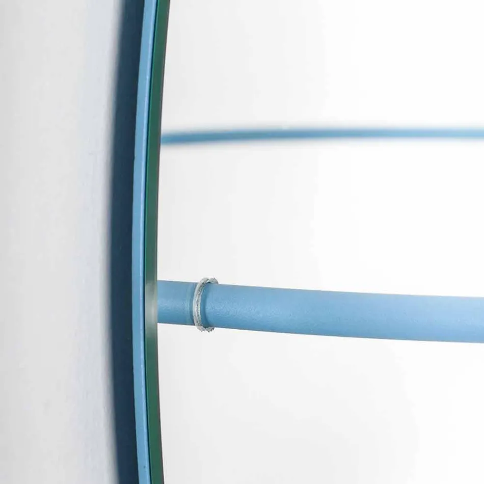 Specchio da Parete con Appendiabiti in Acciaio Moderno Made in Italy - Chioccia Viadurini