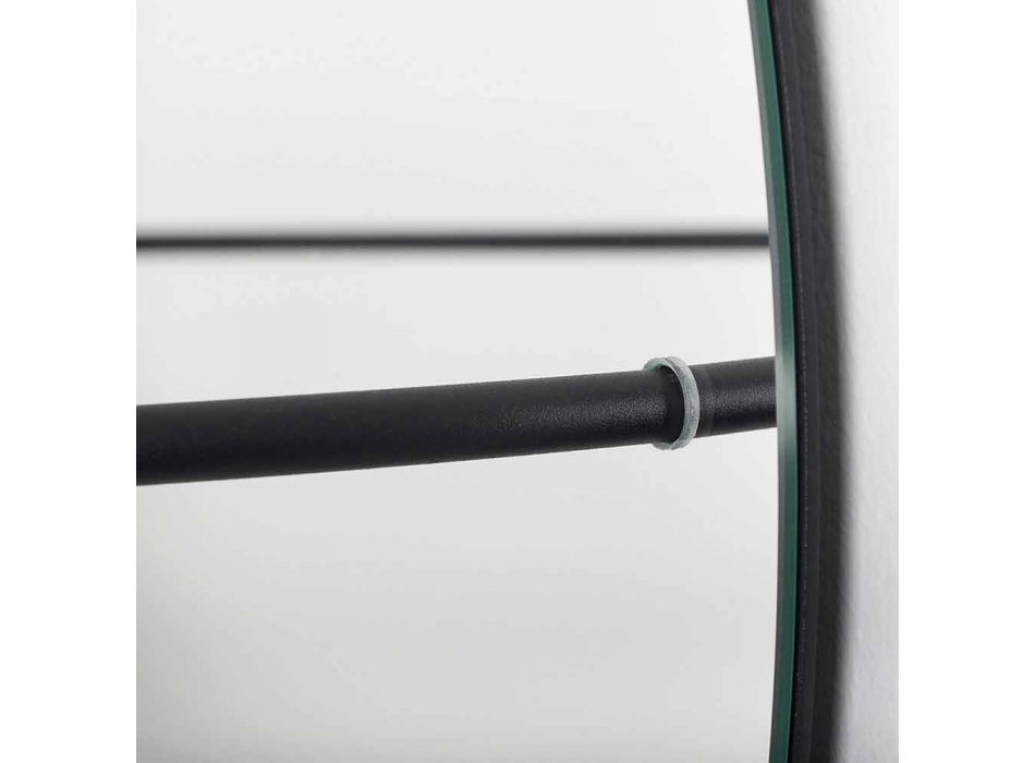 Specchio da Parete con Appendiabiti in Acciaio Moderno Made in Italy - Chioccia Viadurini