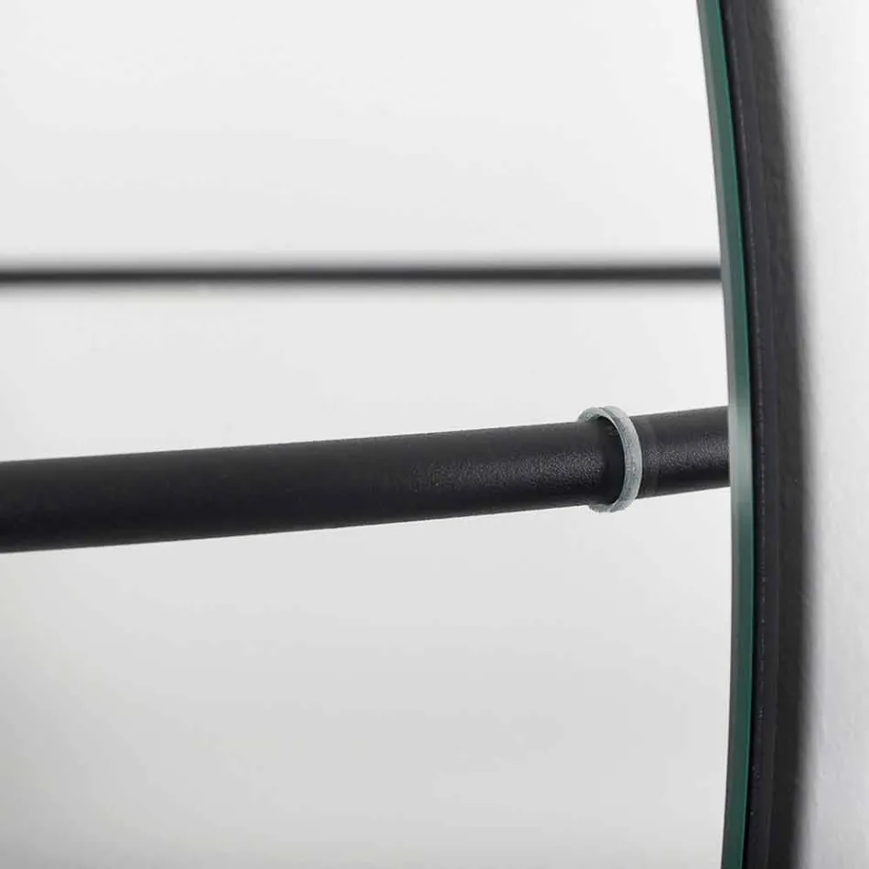 Specchio da Parete con Appendiabiti in Acciaio Moderno Made in Italy - Chioccia Viadurini