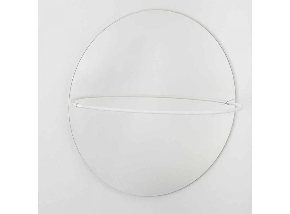 Specchio da Parete con Appendiabiti in Acciaio Moderno Made in Italy - Chioccia Viadurini