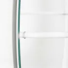 Specchio da Parete con Appendiabiti in Acciaio Moderno Made in Italy - Chioccia Viadurini
