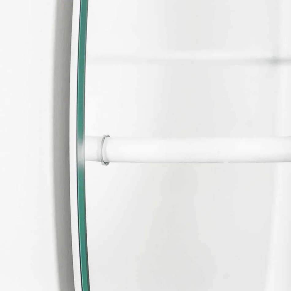 Specchio da Parete con Appendiabiti in Acciaio Moderno Made in Italy - Chioccia Viadurini