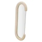 Specchio da Parete con Cornice in MDF Rivestita in Velluto a Forma di C - Micheal Viadurini