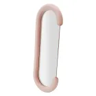 Specchio da Parete con Cornice in MDF Rivestita in Velluto a Forma di C - Micheal Viadurini