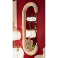 Specchio da Parete con Cornice in MDF Rivestita in Velluto a Forma di C - Micheal