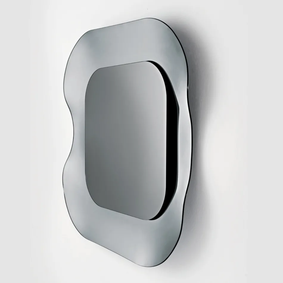Specchio da Parete con Cornice in Vetro Fuso Mosso Made in Italy - Adorata Viadurini