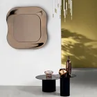Specchio da Parete con Cornice in Vetro Fuso Mosso Made in Italy - Adorata Viadurini