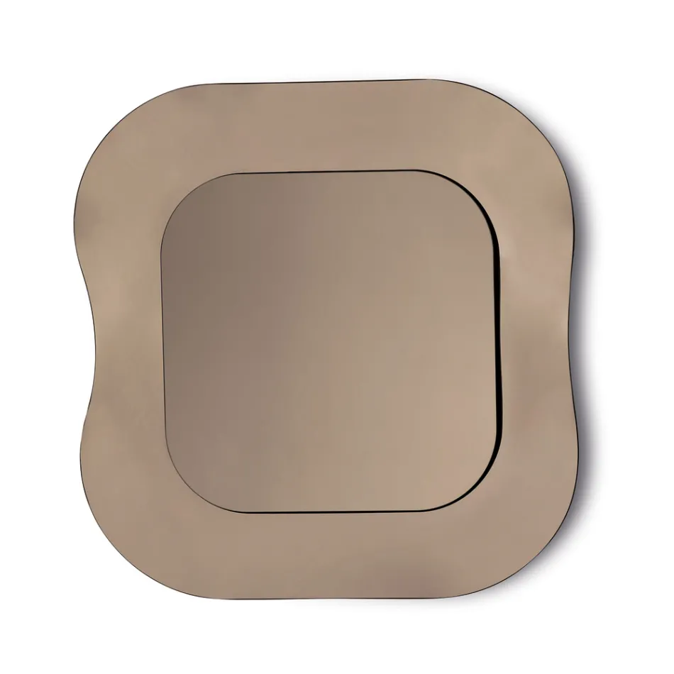 Specchio da Parete con Cornice in Vetro Fuso Mosso Made in Italy - Adorata Viadurini