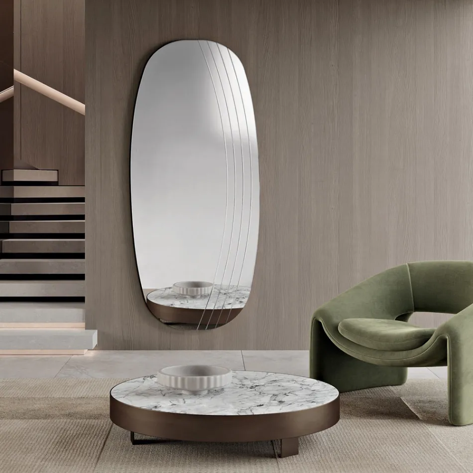 Specchio da Parete con Incisioni Realizzato in Italia - Arabella Viadurini