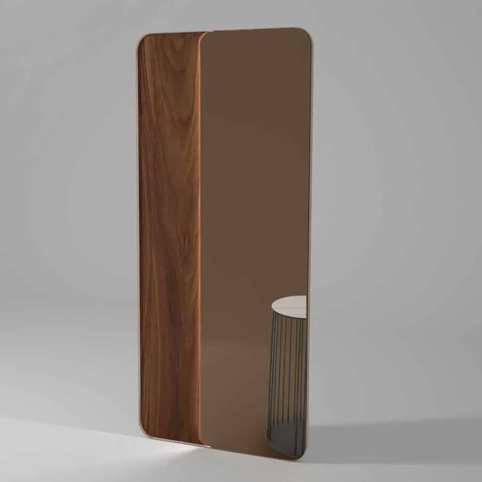 Specchio da Parete con Inserto in Legno o Ceramica Made in Italy - Montecarlo Viadurini