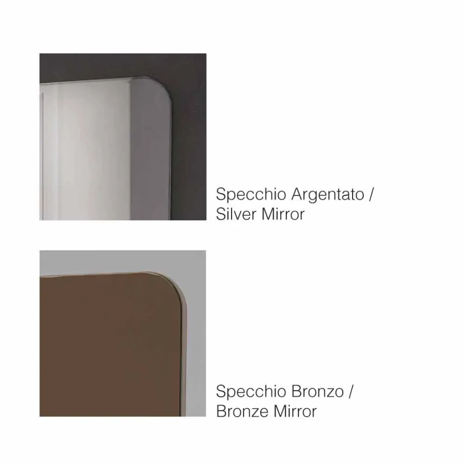 Specchio da Parete con Inserto in Legno o Ceramica Made in Italy - Montecarlo Viadurini