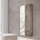 Specchio da Parete con Inserto in Legno o Ceramica Made in Italy - Montecarlo Viadurini