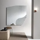 Specchio da Parete con Inserto Rigato in Due Colori Made in Italy - Lirion Viadurini