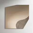 Specchio da Parete con Inserto Rigato in Due Colori Made in Italy - Lirion Viadurini