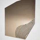 Specchio da Parete con Inserto Rigato in Due Colori Made in Italy - Lirion Viadurini