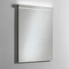 Specchio da Parete con Luce Integrata in Acciaio Inox Made in Italy - Tuccio Viadurini