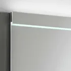 Specchio da Parete con Luce Integrata in Acciaio Inox Made in Italy - Tuccio Viadurini
