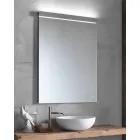 Specchio da Parete con Luce Integrata in Acciaio Inox Made in Italy - Tuccio Viadurini