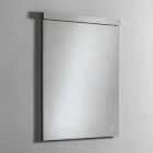 Specchio da Parete con Luce Integrata in Acciaio Inox Made in Italy - Tuccio Viadurini