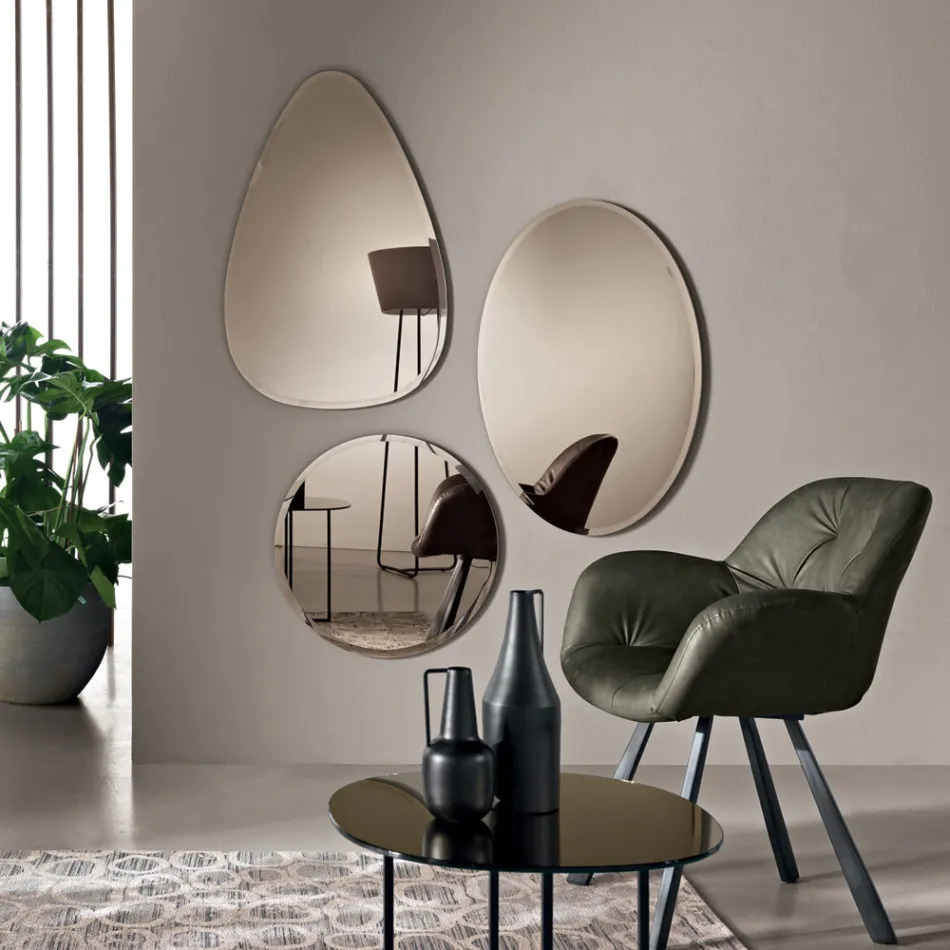 Specchio da Parete con Molatura Perimetrale Made in Italy - Beata Viadurini