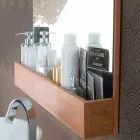 Specchio da Parete con Struttura e Vano Portaoggetti in Legno Teak - Palima Viadurini