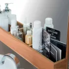 Specchio da Parete con Struttura e Vano Portaoggetti in Legno Teak - Palima Viadurini