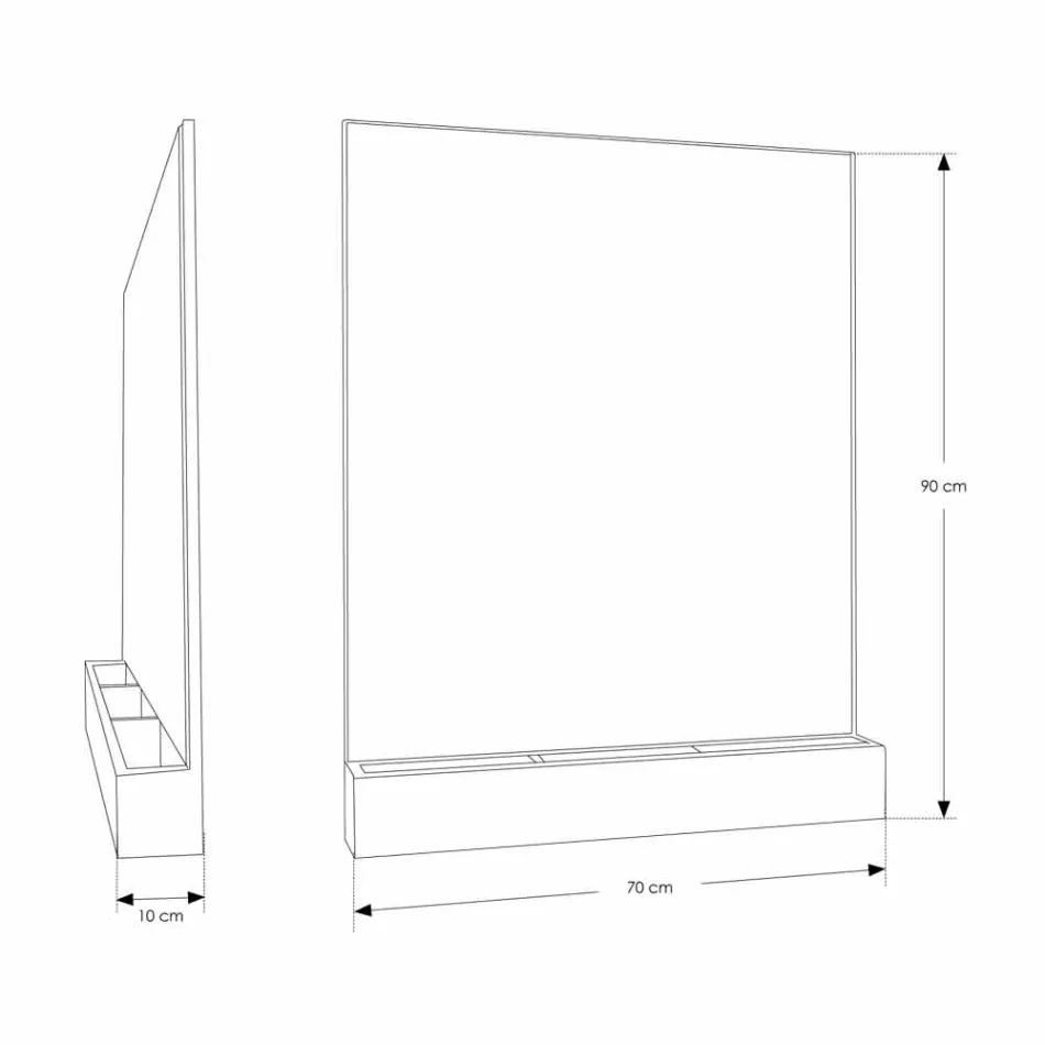 Specchio da Parete con Struttura e Vano Portaoggetti in Legno Teak - Palima Viadurini