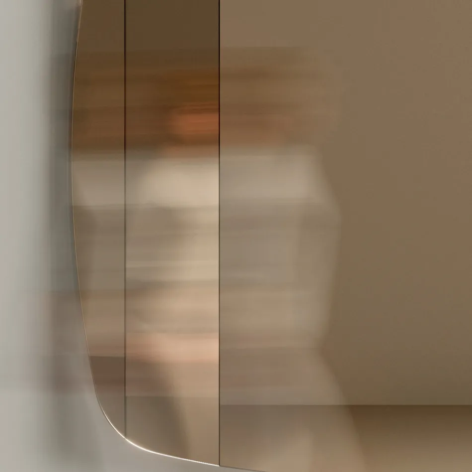 Specchio da Parete con Struttura in Legno Verniciato Nero Made in Italy - Arya Viadurini