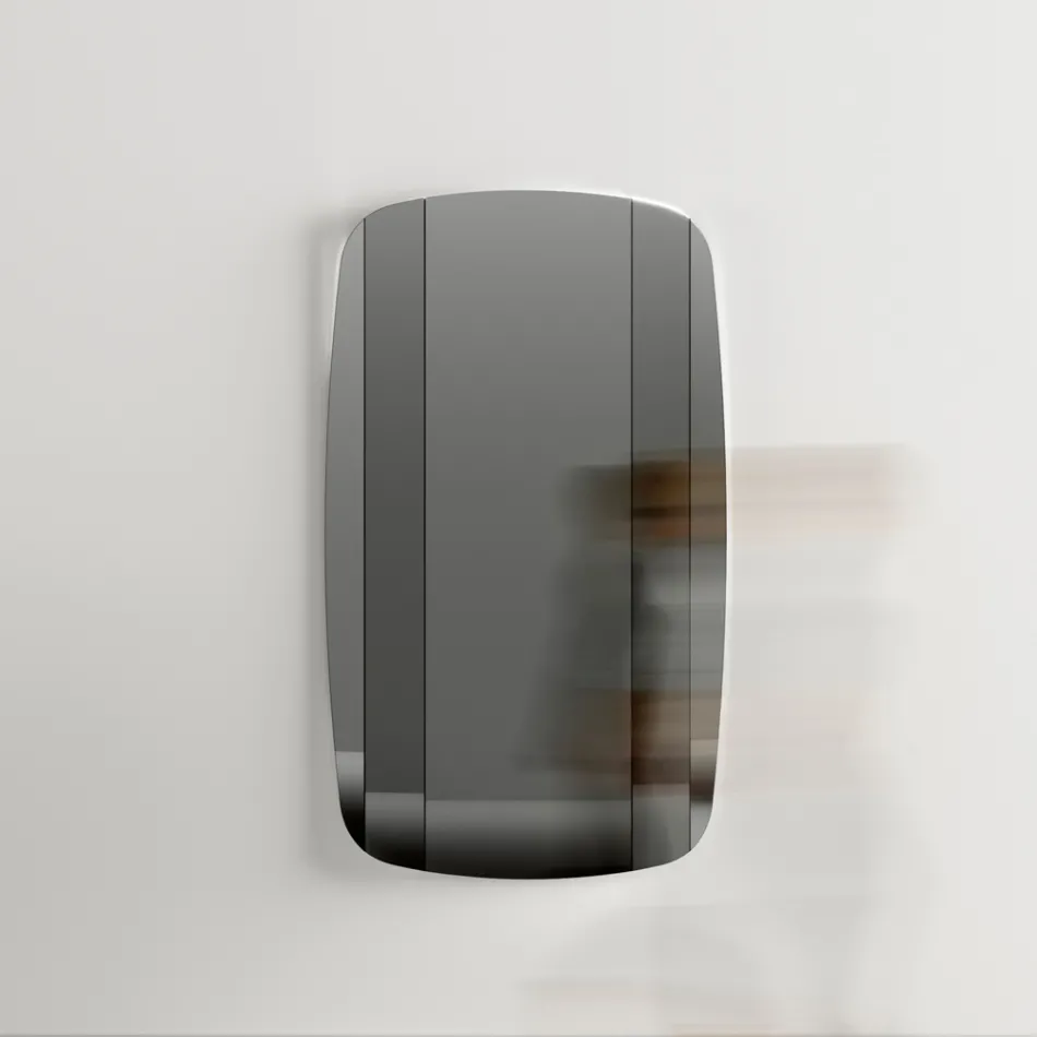 Specchio da Parete con Struttura in Legno Verniciato Nero Made in Italy - Arya Viadurini