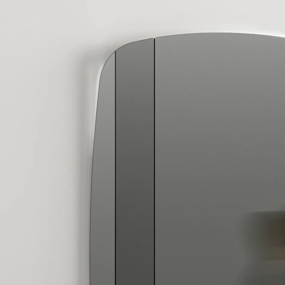 Specchio da Parete con Struttura in Legno Verniciato Nero Made in Italy - Arya Viadurini