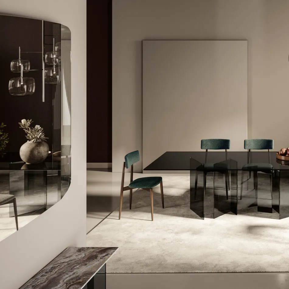 Specchio da Parete con Struttura in Legno Verniciato Nero Made in Italy - Arya Viadurini