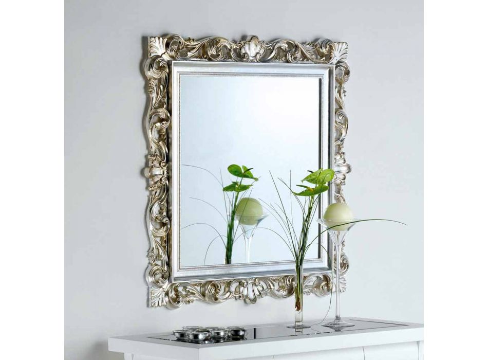 Specchio da parete di design con cornice decorata Marsy, 98x98 cm Viadurini