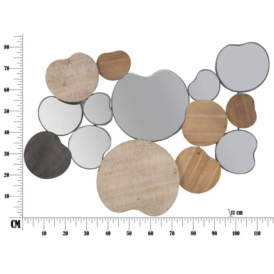 Specchio da Parete di Design Moderno in Legno e Ferro - Ortensio Viadurini