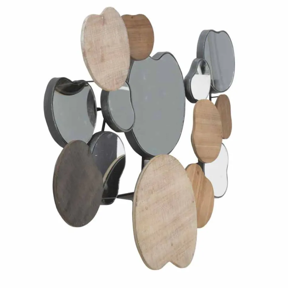Specchio da Parete di Design Moderno in Legno e Ferro - Ortensio Viadurini