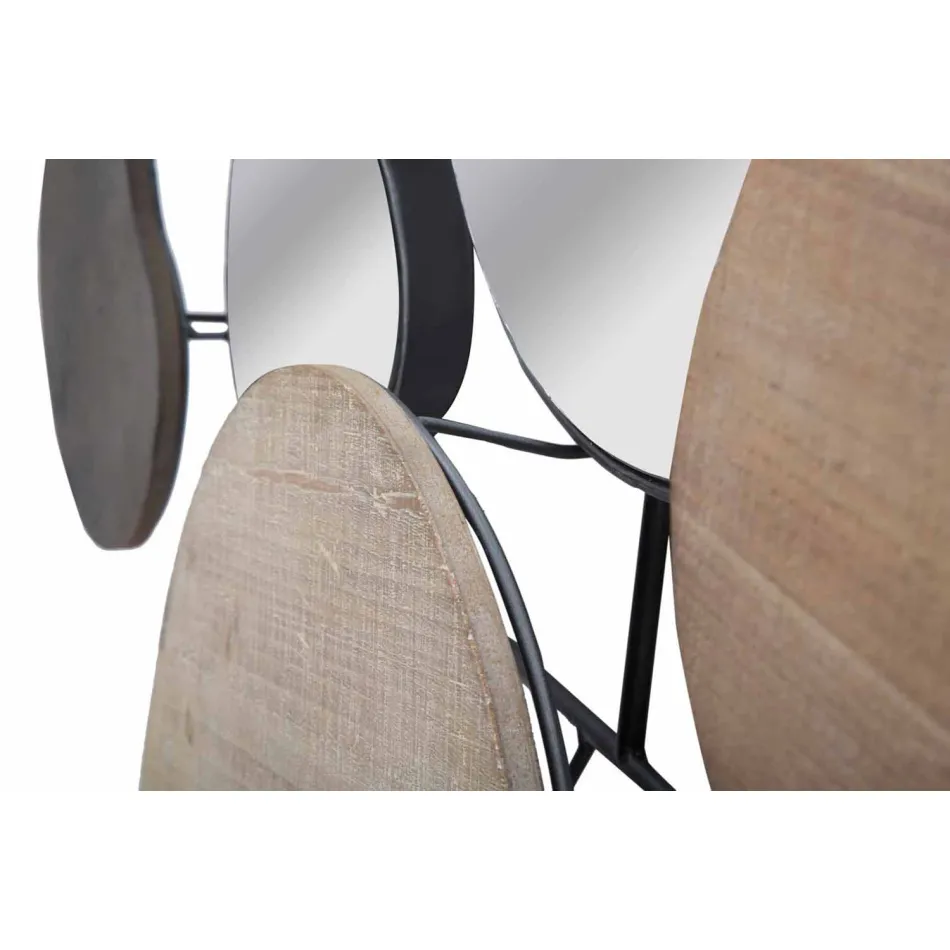 Specchio da Parete di Design Moderno in Legno e Ferro - Ortensio Viadurini