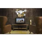 Specchio da Parete di Design Moderno in Legno e Ferro - Ortensio Viadurini