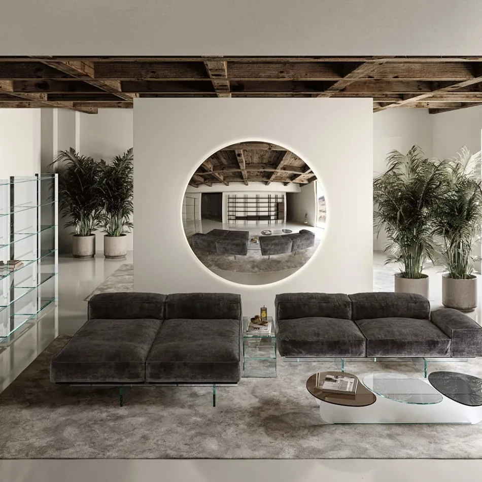 Specchio da Parete in Vetro Curvo Convesso in Diverse Finiture - Luce Viadurini