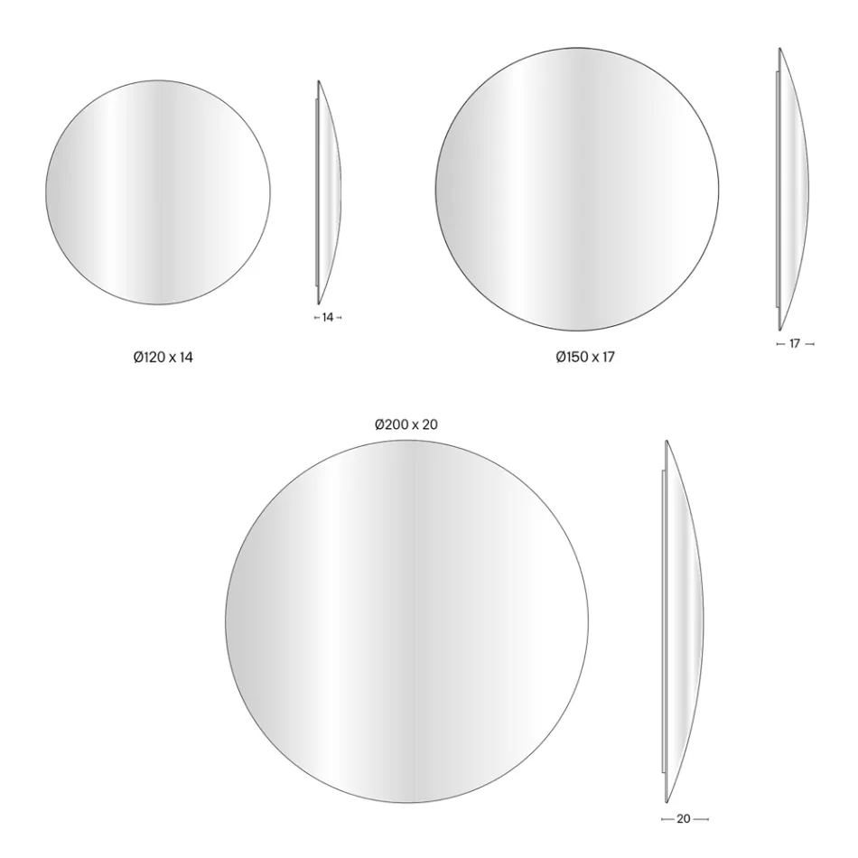 Specchio da Parete in Vetro Curvo Convesso in Diverse Finiture - Luce Viadurini