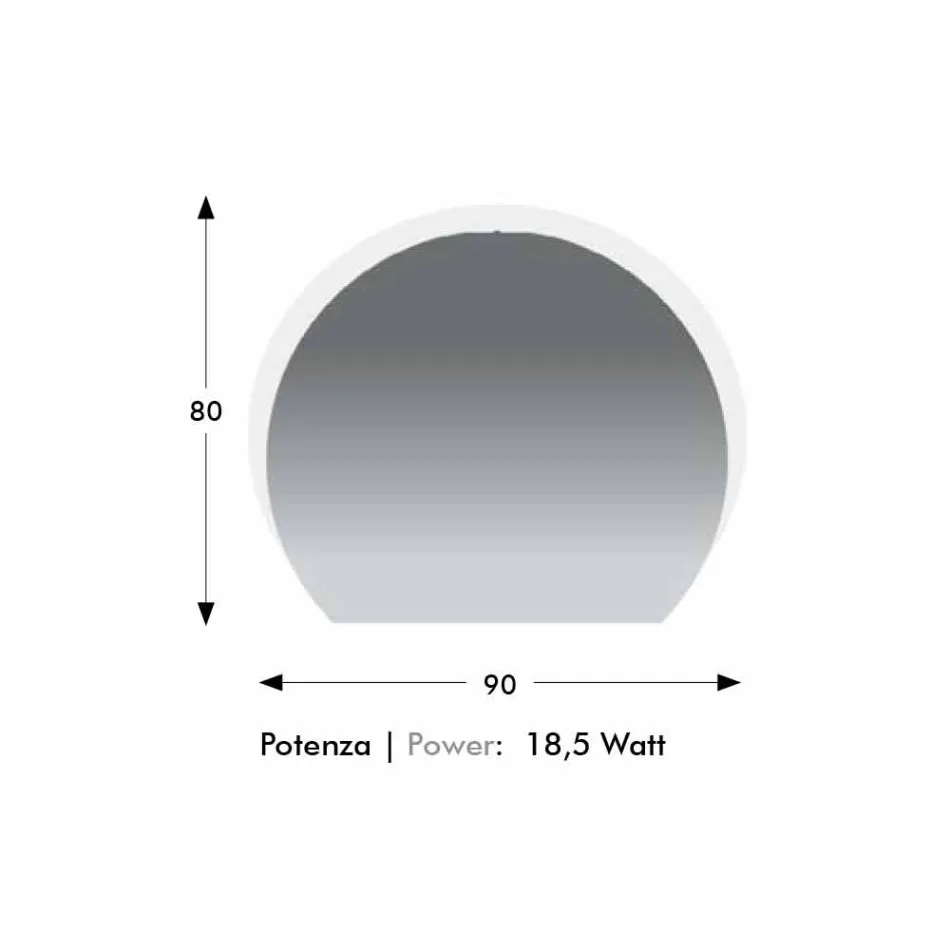 Specchio da Parete Moderno con Dettaglio Sabbiato e LED Made in Italy - Rialto Viadurini