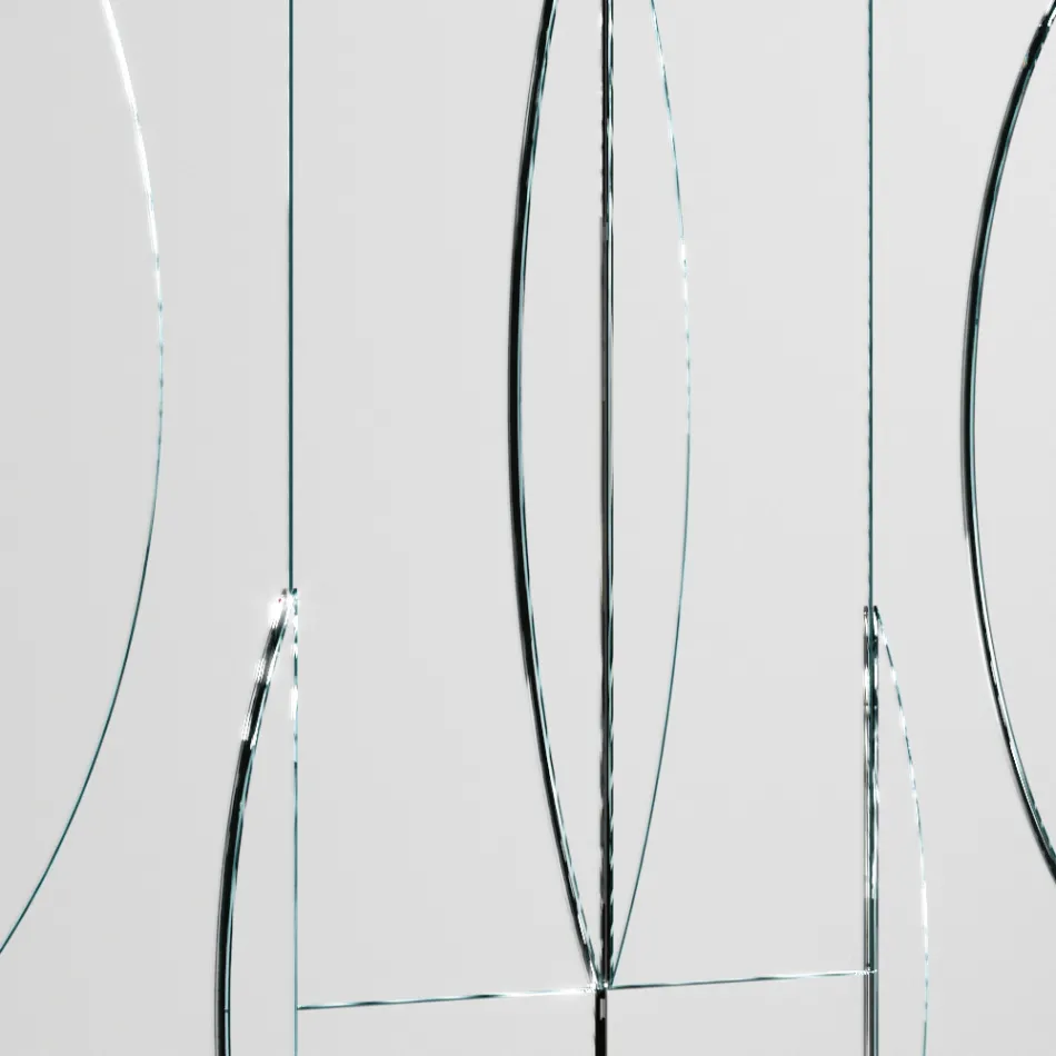 Specchio da Parete Modulare con Struttura in Legno Made in Italy - Saetta Viadurini