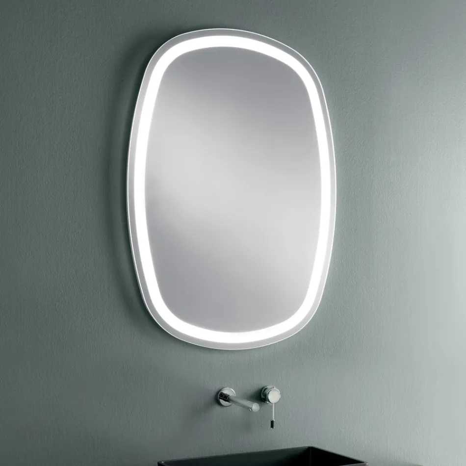 Specchio da Parete per Bagno con LED 4000K Integrato Made in Italy - Scrullo Viadurini