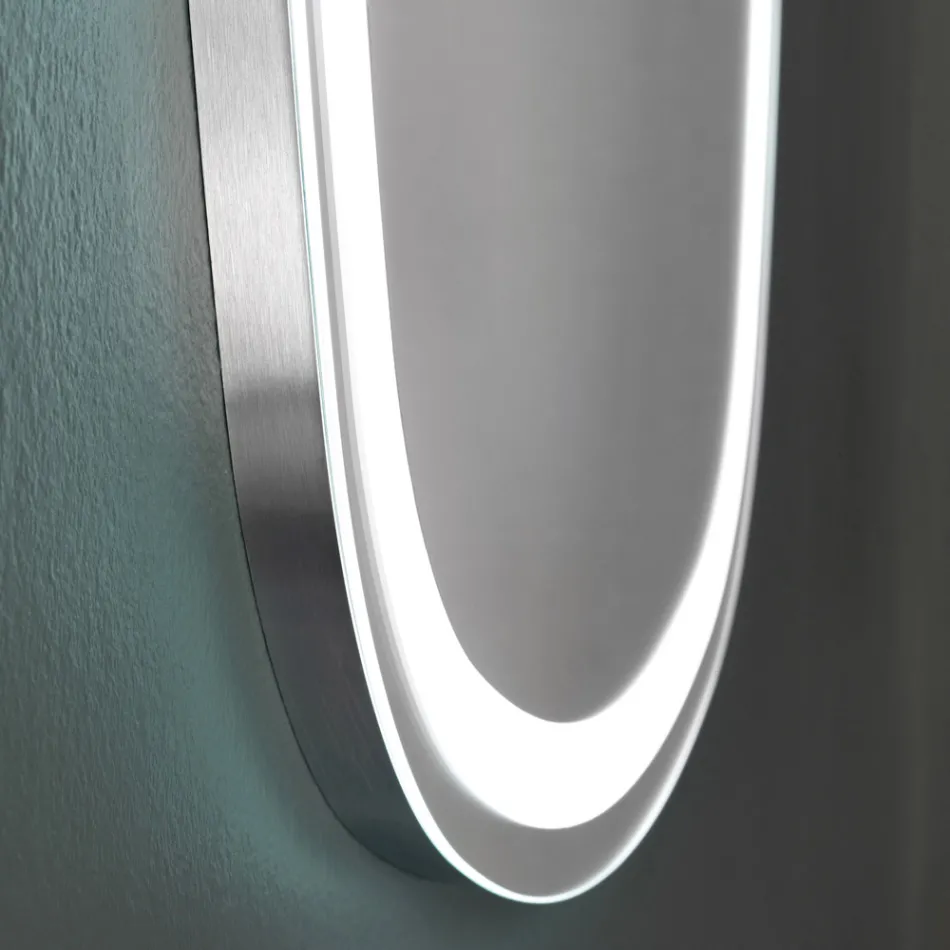 Specchio da Parete per Bagno con LED 4000K Integrato Made in Italy - Scrullo Viadurini