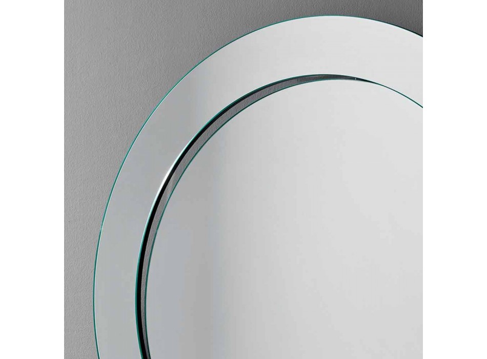 Specchio da Parete Rotondo con Cornice Inclinata Made in Italy – Salamina Viadurini
