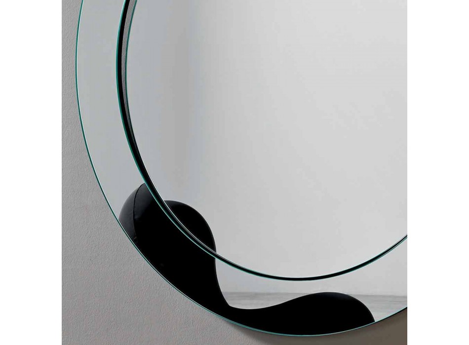 Specchio da Parete Rotondo con Cornice Inclinata Made in Italy – Salamina Viadurini