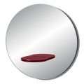 Specchio da Parete Rotondo con Mensola in Vetro Colorato Made in Italy - Eliza