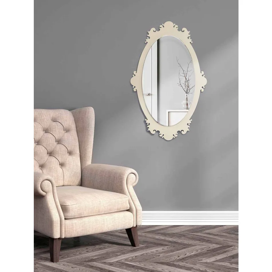 Specchio da Parete Vintage di Design in Legno Marrone con Cornice - Giangio Viadurini