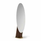 Specchio da Terra Design in Legno di Frassino e Metallo Made in Italy - Cuspide Viadurini