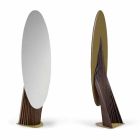 Specchio da Terra Design in Legno di Frassino e Metallo Made in Italy - Cuspide Viadurini